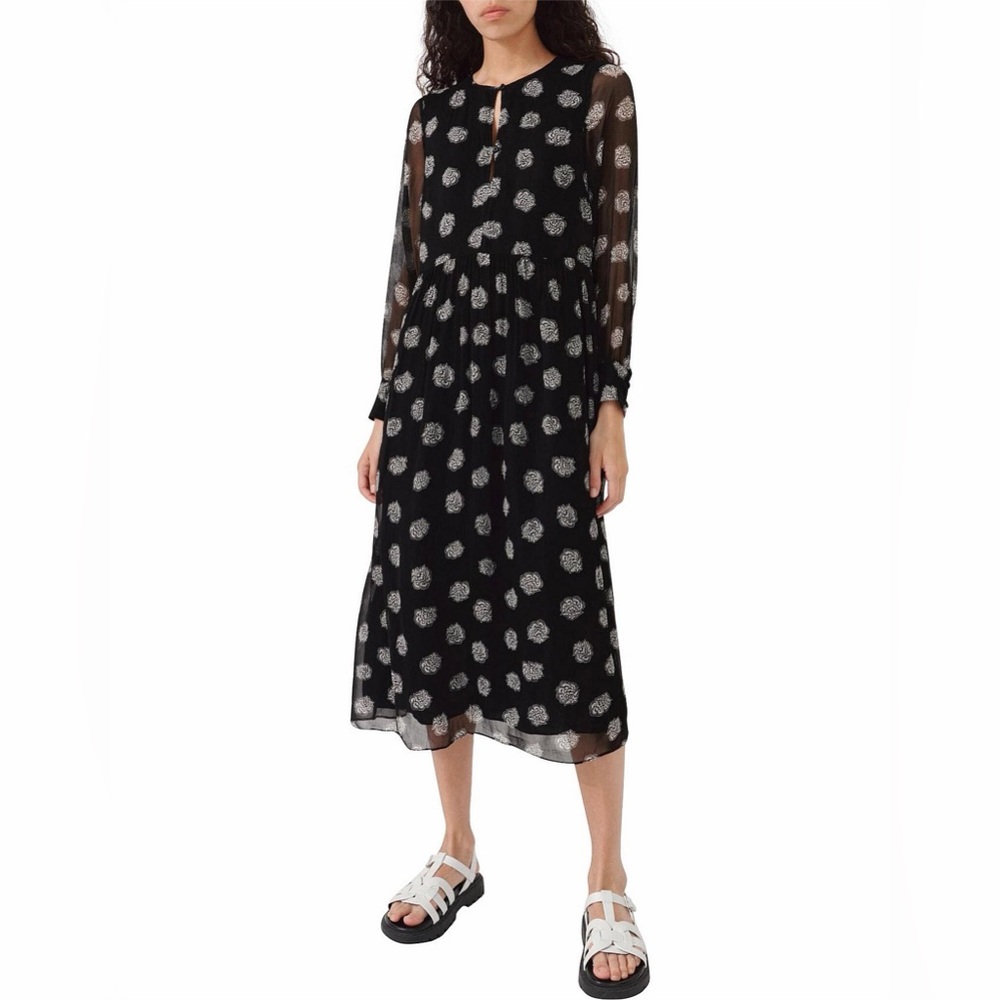 Baum und Pferdgarten Ladies Allix Dress in Modern Black Flower. Size 42 (US 10)